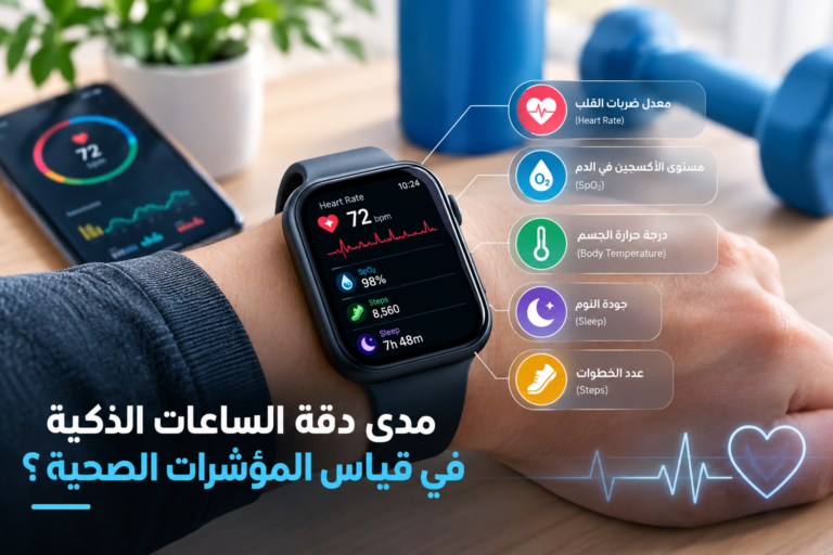 ساعة ذكية تقيس المؤشرات الصحية مثل معدل ضربات القلب والأكسجين في الدم والنوم