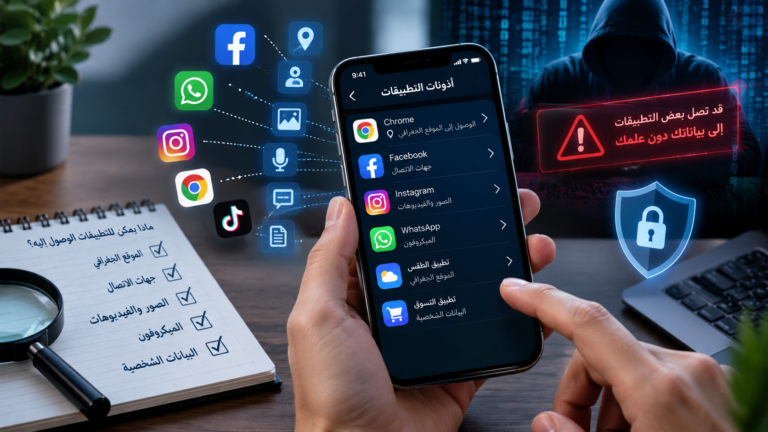 فحص أذونات التطبيقات على الهاتف لاكتشاف التطبيقات التي تصل إلى البيانات الشخصية دون علم المستخدم